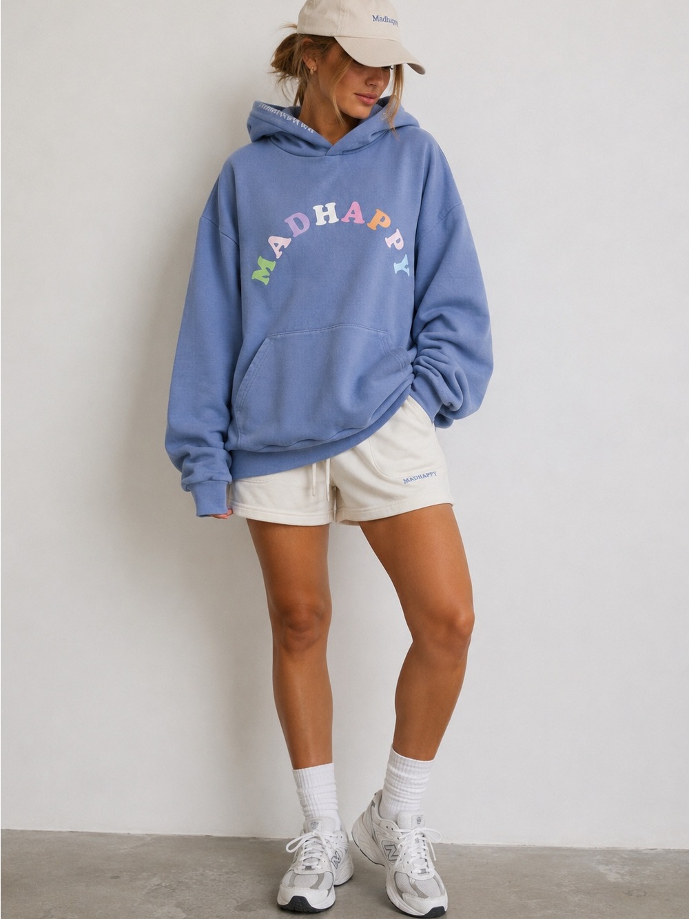 Madhappy‎ Multicolor Arch Logo Heavyweight Hoodie Blue Oversized Medium